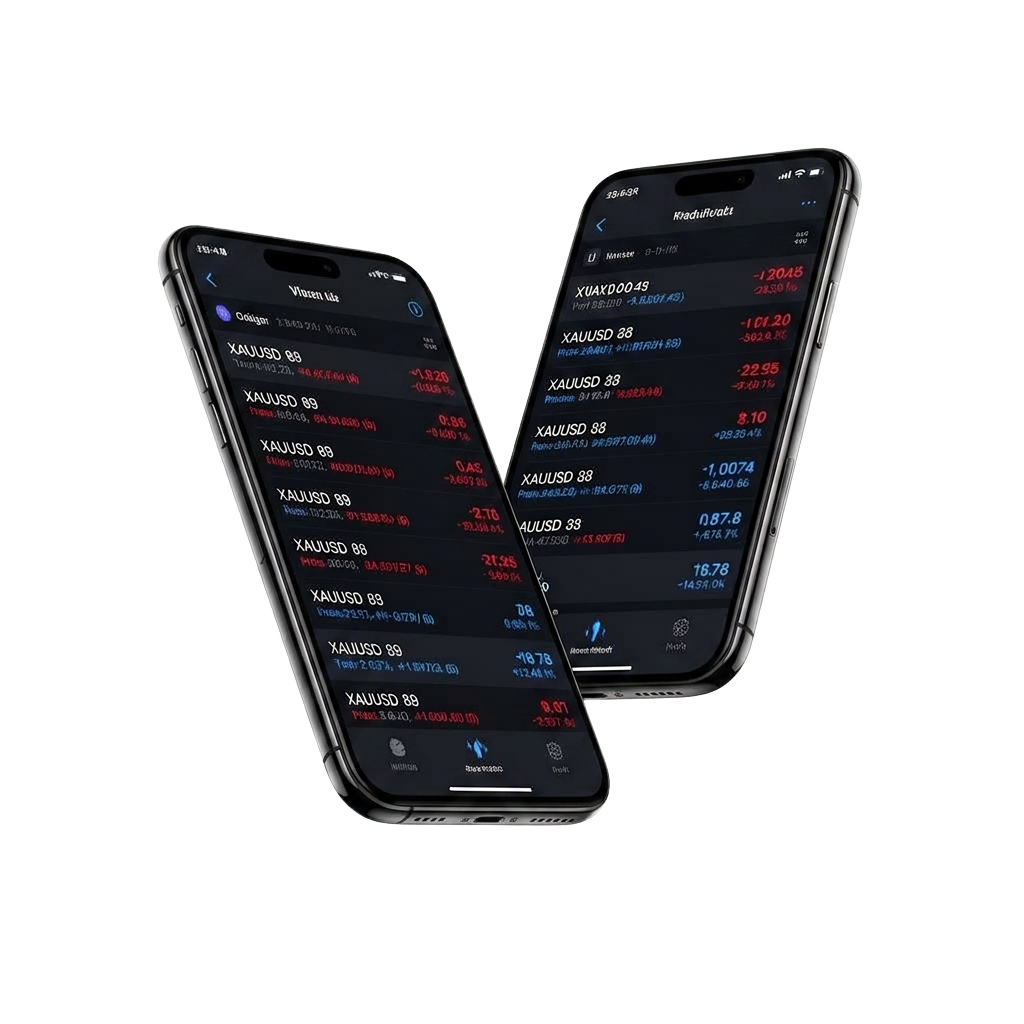 Axiro trading app interface on iPhone